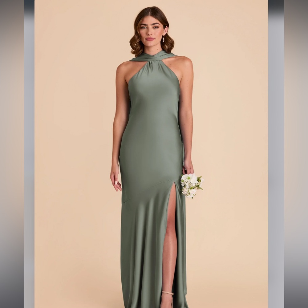 Birdy Gray Eileen Matte Satin Dress - Sea Glass